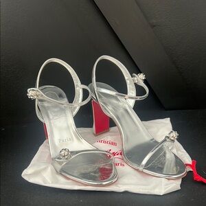 Christian Louboutin Silver Red Heels